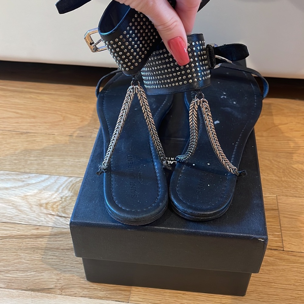 Saint Laurent Woodstock nero sandal - Picture 3 of 5
